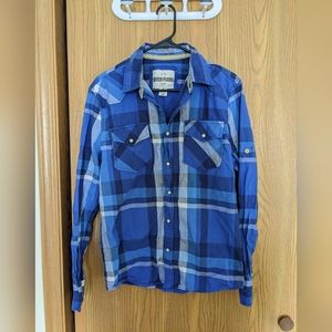 Blue Plaid Button Up Shirt